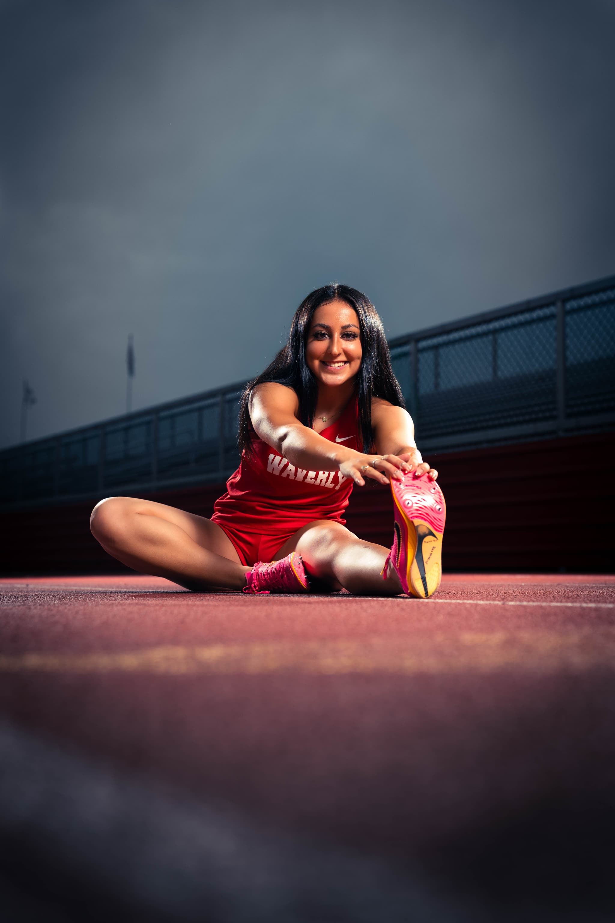 Mackenzie C. sportrait on the track, Waverly NY